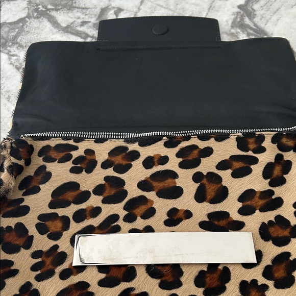 Leopard Print Clutch with Black Accent - Picture 5 of 6
